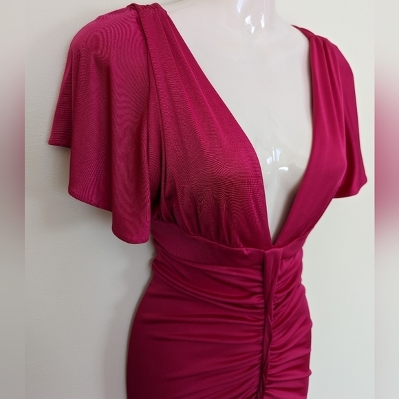 MARCIANO hot pink ruched dress xs - Picture 3 of 9